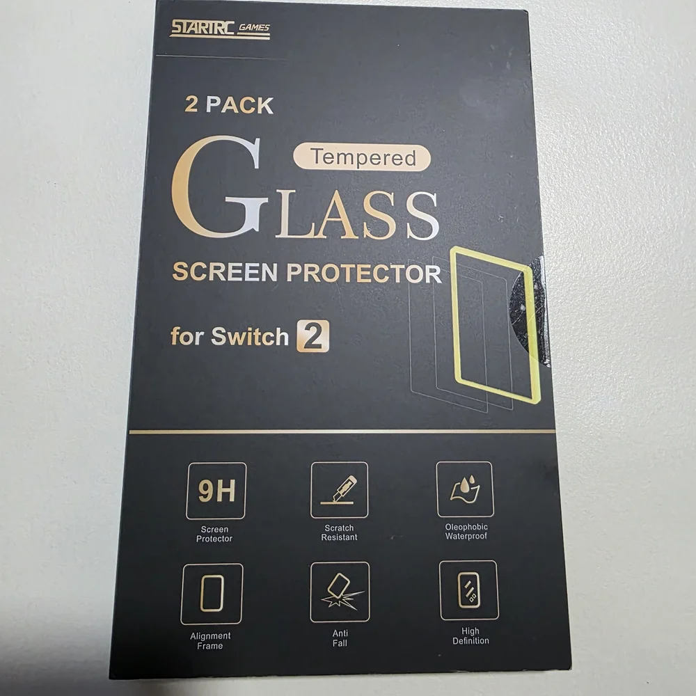 2 Pack STARTRC Tempered Glass Screen Protector for Switch 2.